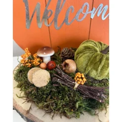 Herbstdeko Herbstgesteck Kürbis