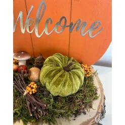 Herbstdeko Herbstgesteck Kürbis