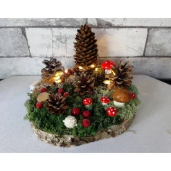 Herbstdeko Herbstwald auf Baumscheibe inkl. 10er LED