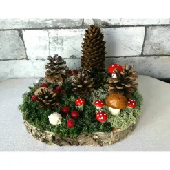 Herbstdeko Herbstwald auf Baumscheibe inkl. 10er LED