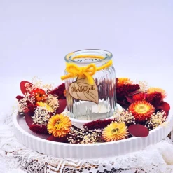 Herbstdeko Kranz | Tischkranz Deko | Kranz aus Trockenblumen | herbstliche Dekoration | herbstlicher Tischkranz mit Wind