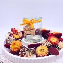 Herbstdeko Kranz | Tischkranz Deko | Kranz aus Trockenblumen | herbstliche Dekoration | herbstlicher Tischkranz mit Wind