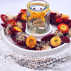 Herbstdeko Kranz | Tischkranz Deko | Kranz aus Trockenblumen | herbstliche Dekoration | herbstlicher Tischkranz mit Wind