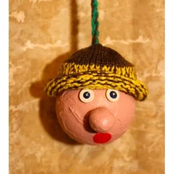 Herbstdeko KUGELWICHTEL KÜRBIS Handgemachte Wichtel aus Kunststoffkugeln für Deine Herbstdekoration