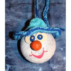 Herbstdeko SCHNEEMANN und KUGELWICHTEL 2er Set Handgemachte Hängedek aus Kunststoffkugeln für Deine Winterdeko