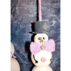 Herbstdeko SCHNEEMANN-DUO 2er Set Handgemachte Hängedeko aus Kunststoffkugeln für Deine Winterdeko oder Weihnachtsdeko