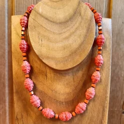 Herbstfeuer - Glasperlenkette aus Lampionperlen der 1930er