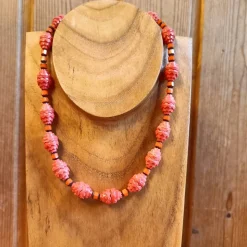 Herbstfeuer - Glasperlenkette aus Lampionperlen der 1930er