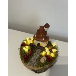 Herbstgesteck Herbstdeko Herbst Baumscheibe Pilzhaus Igel