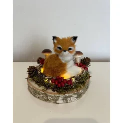 Herbstgesteck Herbstdeko auf einer Baumscheibe Wohndeko Fuchs