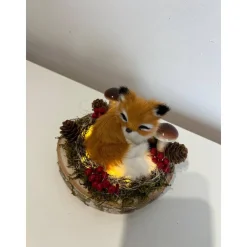 Herbstgesteck Herbstdeko auf einer Baumscheibe Wohndeko Fuchs