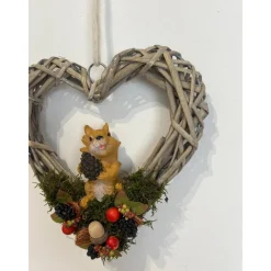 Herbstkranz Herbstdeko herbstlicher Kranz Türkranz Türschmuck Türdeko Eichhörnchen