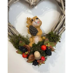Herbstkranz Herbstdeko herbstlicher Kranz Türkranz Türschmuck Türdeko Eichhörnchen