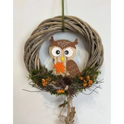 Herbstkranz Türkranz Türschmuck Türdeko Eule Herbstdeko