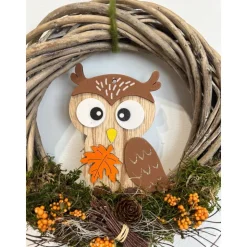 Herbstkranz Türkranz Türschmuck Türdeko Eule Herbstdeko