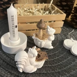 Herbstzauber Geschenkset handgemachte Raysin-Deko mit Eichhörnchen Kürbissen & Kerzenlicht
