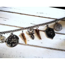 Herren-Charivari aus Edelstahl, Trachtenschmuck, 1- reihig, Michl