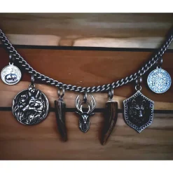 Herren-Charivari aus Edelstahl, Trachtenschmuck, 1- reihig, Michl