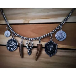 Herren-Charivari aus Edelstahl, Trachtenschmuck, 1- reihig, Michl