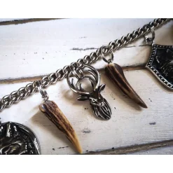 Herren-Charivari aus Edelstahl, Trachtenschmuck, 1- reihig, Michl