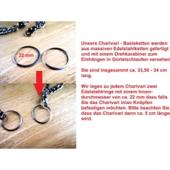 Herren-Charivari aus Edelstahl, Trachtenschmuck, 2- reihig, Hias
