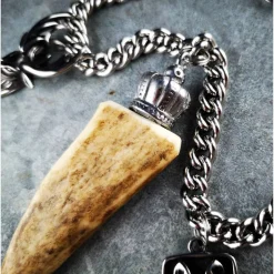 Herren-Charivari aus Edelstahl, Trachtenschmuck, 1- reihig, Anton