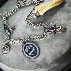 Herren-Charivari aus Edelstahl, Trachtenschmuck, 1- reihig, Anton