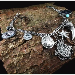 Herren-Charivari aus Edelstahl, Trachtenschmuck, 1- reihig, Wappen