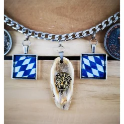 Herren-Charivari aus Edelstahl, Trachtenschmuck, 1- reihig, Bayern