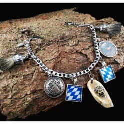 Herren-Charivari aus Edelstahl, Trachtenschmuck, 1- reihig, Bayern