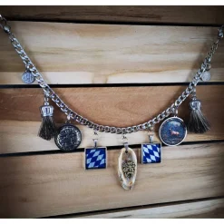 Herren-Charivari aus Edelstahl, Trachtenschmuck, 1- reihig, Bayern