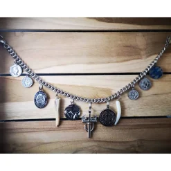 Herren-Charivari aus Edelstahl, Trachtenschmuck, 1- reihig, Vinz