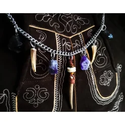 Herren-Charivari aus Edelstahl, Trachtenschmuck, 1- reihig, Naturbursche