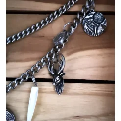 Herren-Charivari aus Edelstahl, Trachtenschmuck, 2- reihig, Fredl