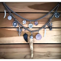 Herren-Charivari aus Edelstahl, Trachtenschmuck, 2- reihig, Fredl