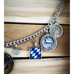 Herren-Charivari aus Edelstahl, Trachtenschmuck, 1- reihig, Löwe