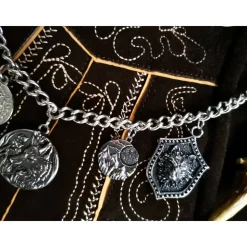 Herren-Charivari aus Edelstahl, Trachtenschmuck, 1- reihig, Wolfi