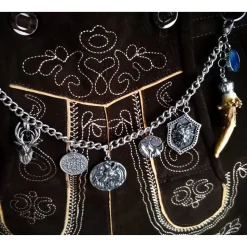 Herren-Charivari aus Edelstahl, Trachtenschmuck, 1- reihig, Wolfi