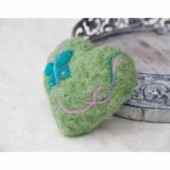 HERZ * FILZHERZ  * 100 % WOLLE * GRÜN/TÜRKIS/ROSA * Produkt #565894