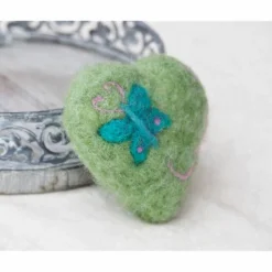 HERZ * FILZHERZ  * 100 % WOLLE * GRÜN/TÜRKIS/ROSA * Produkt #565894