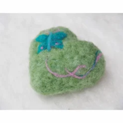 HERZ * FILZHERZ  * 100 % WOLLE * GRÜN/TÜRKIS/ROSA * Produkt #565894