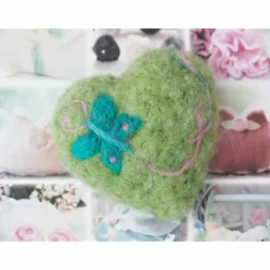 HERZ * FILZHERZ  * 100 % WOLLE * GRÜN/TÜRKIS/ROSA * Produkt #565894