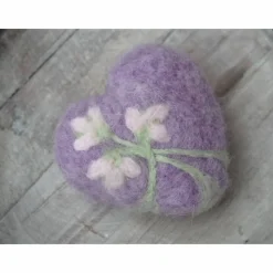 HERZ * FILZHERZ * 100 % WOLLE * HANDGEARBEITET * LILA/ROSA/GRÜN * Produkt #565909