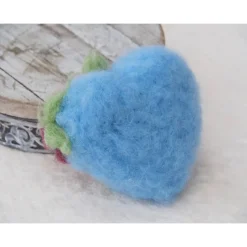 HERZ * FILZHERZ * ZUR DEKORATION * FRÜHLING * 100 % WOLLE * HANDGEARBEITET * HELLBLAU/ROSA * Produkt #711348