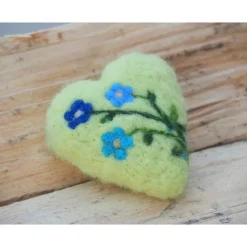 HERZ * FILZHERZ * ZUR DEKORATION * FRÜHLING * 100 % WOLLE * HANDGEARBEITET * GRÜN/BLAU * Produkt #719637