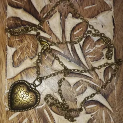 Herz Anhänger mit 50cm Kette Bronze