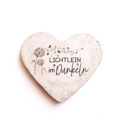 Herz aus Beton mit Schriftzug Grabschmuck Trauer Grabgesteck Grabherz