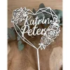 Herz Cake Topper mit Namen / Hochzeits Caketopper / Kuchendeko Heirat personalisiert