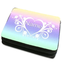 Herz Federmäppchen inkl. Inhalt mit Name / personalisierbar