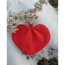 Herz Krimskramselfentäschchen Mom i love you ️ Unikat aus rotem Outdoorstoff mit Stoffblume Sonderpreis Handarbeit